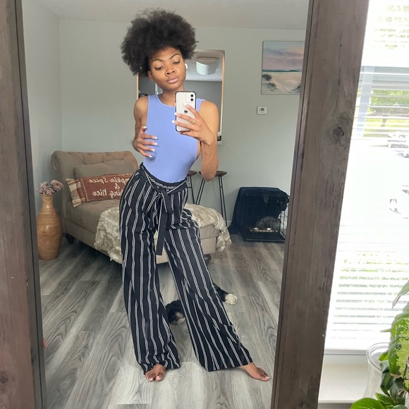 Black And White Flare Pants - Picture 4 of 15